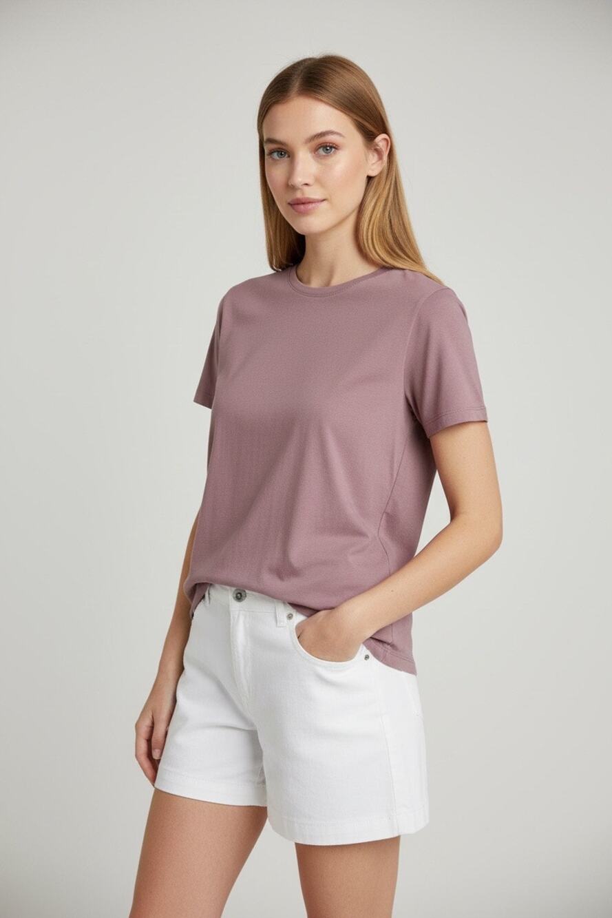 A New Day Women’s Mauve Purple Short Sleeve Crew Neck T-Shirt Size Small